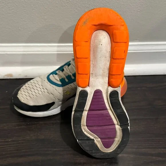 Nike Airmax 270 White Purple Orange - Size 3.5Y - Picture 5 of 5
